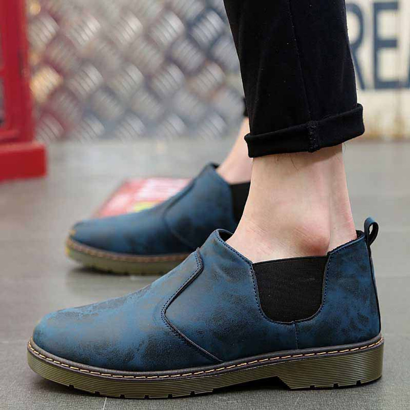 Mens blue slip on dress shoes