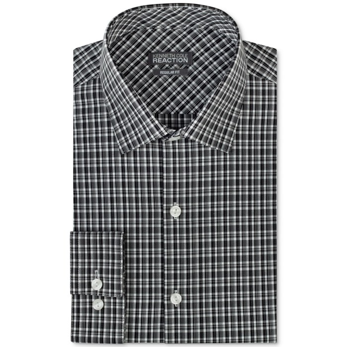 Mens black plaid dress shirt