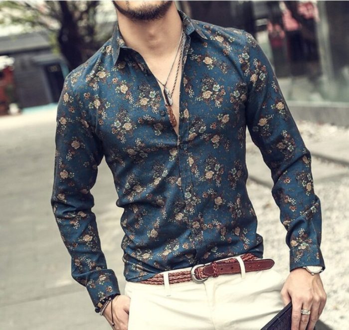 Floral mens dress shirts